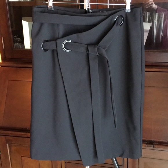 Finery Skirt Asymmetrical with Eyelet Tie Belt - Picture 2 of 8